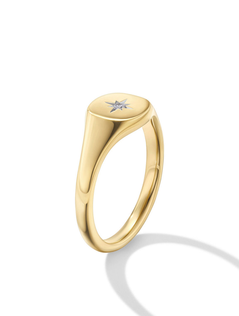 Cable Collectibles® Starset Pinky Ring 18k Yellow Gold With Diamond