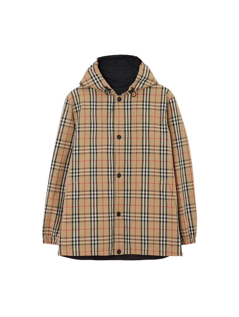 BURBERRY Reversible Check Nylon Hooded Jacket | Holt Renfrew