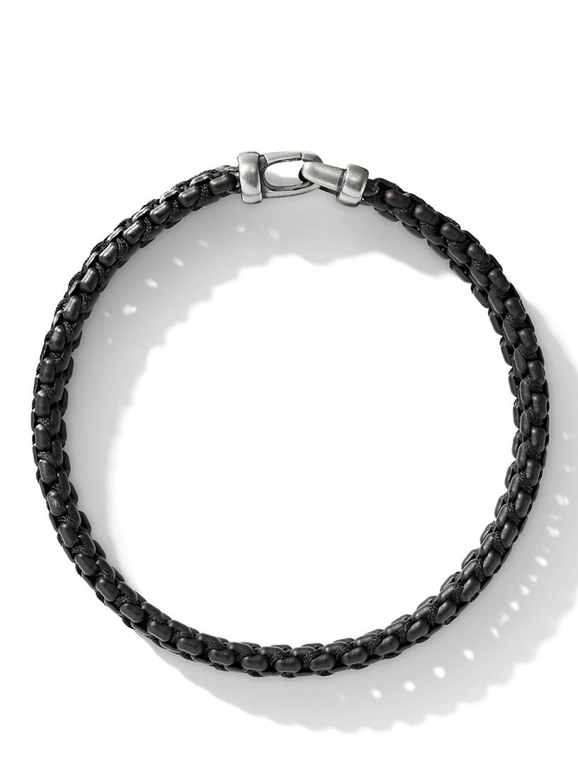 Woven box chain store bracelet in black