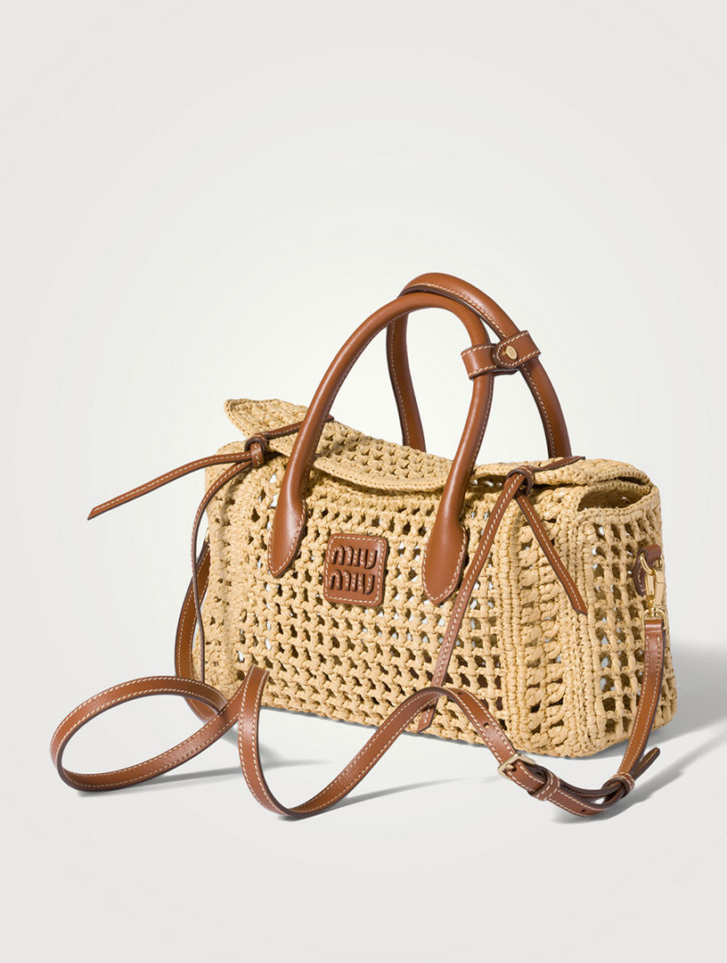 MIU MIU Raffia Handbag | Holt Renfrew