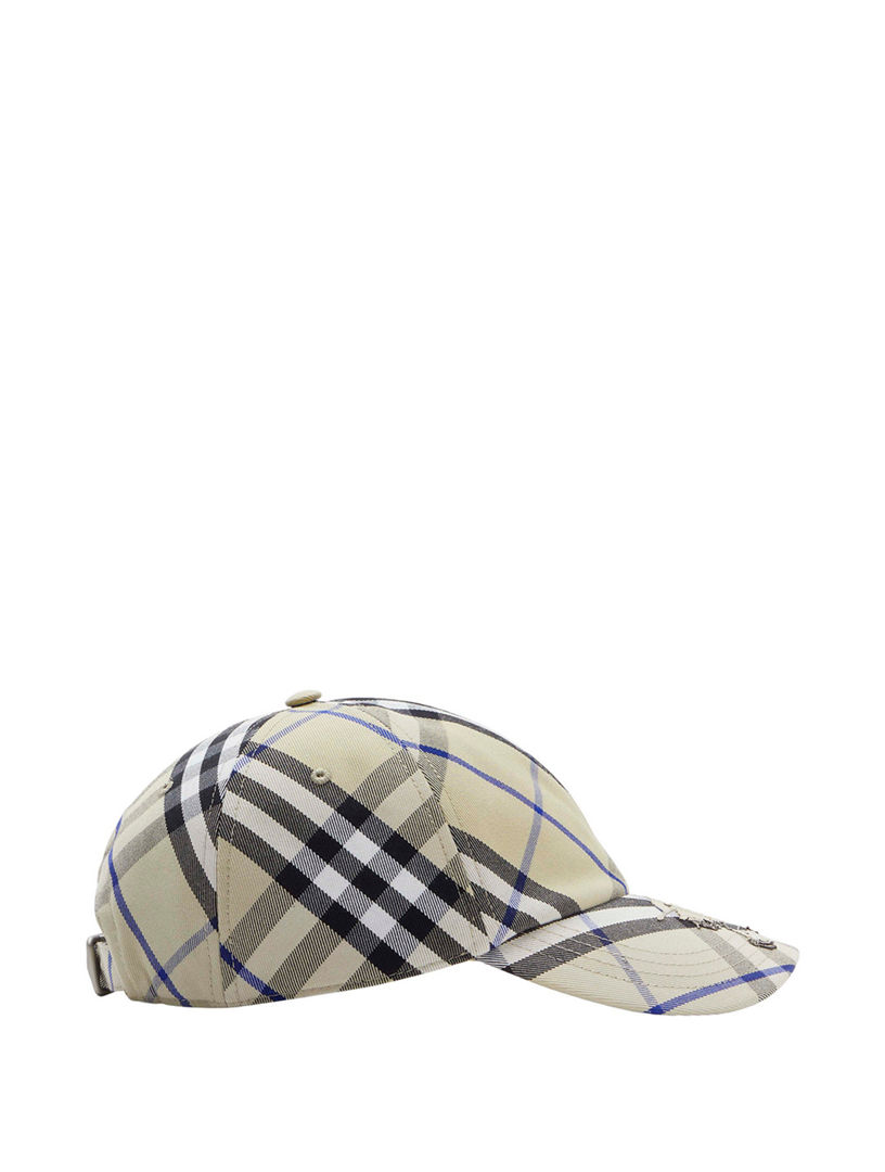 Check Cotton Blend Baseball Cap