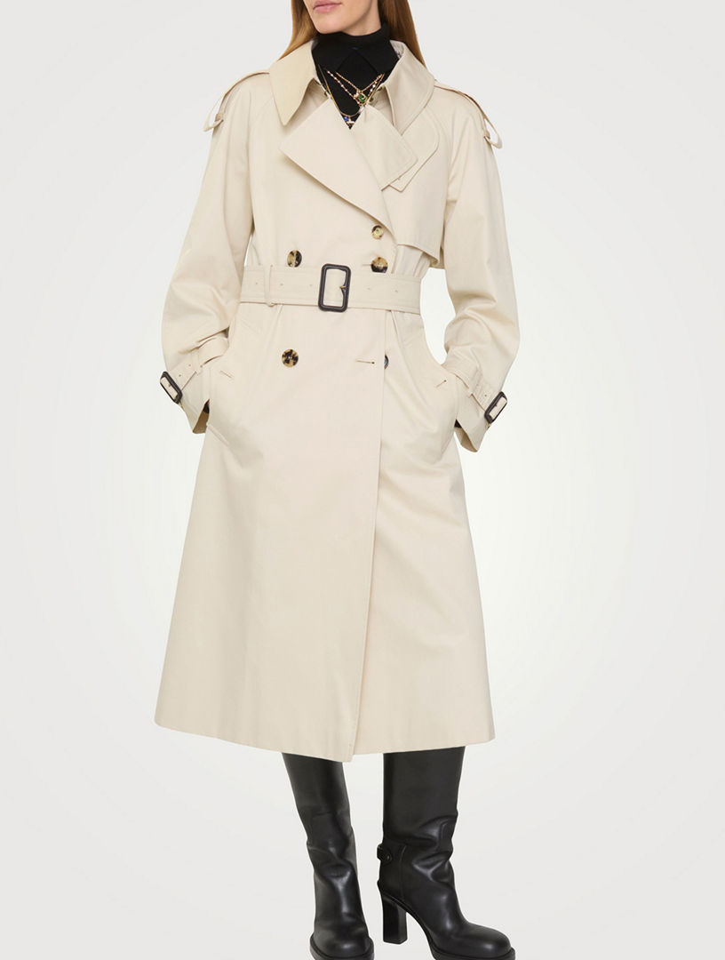 BURBERRY Long Gabardine Fitzrovia Trench Coat | Holt Renfrew