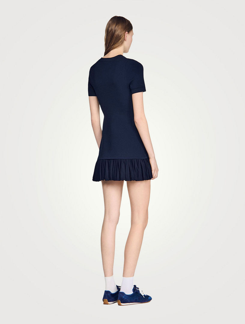 sandro short knit dress with ruffles Mini sale-20260615