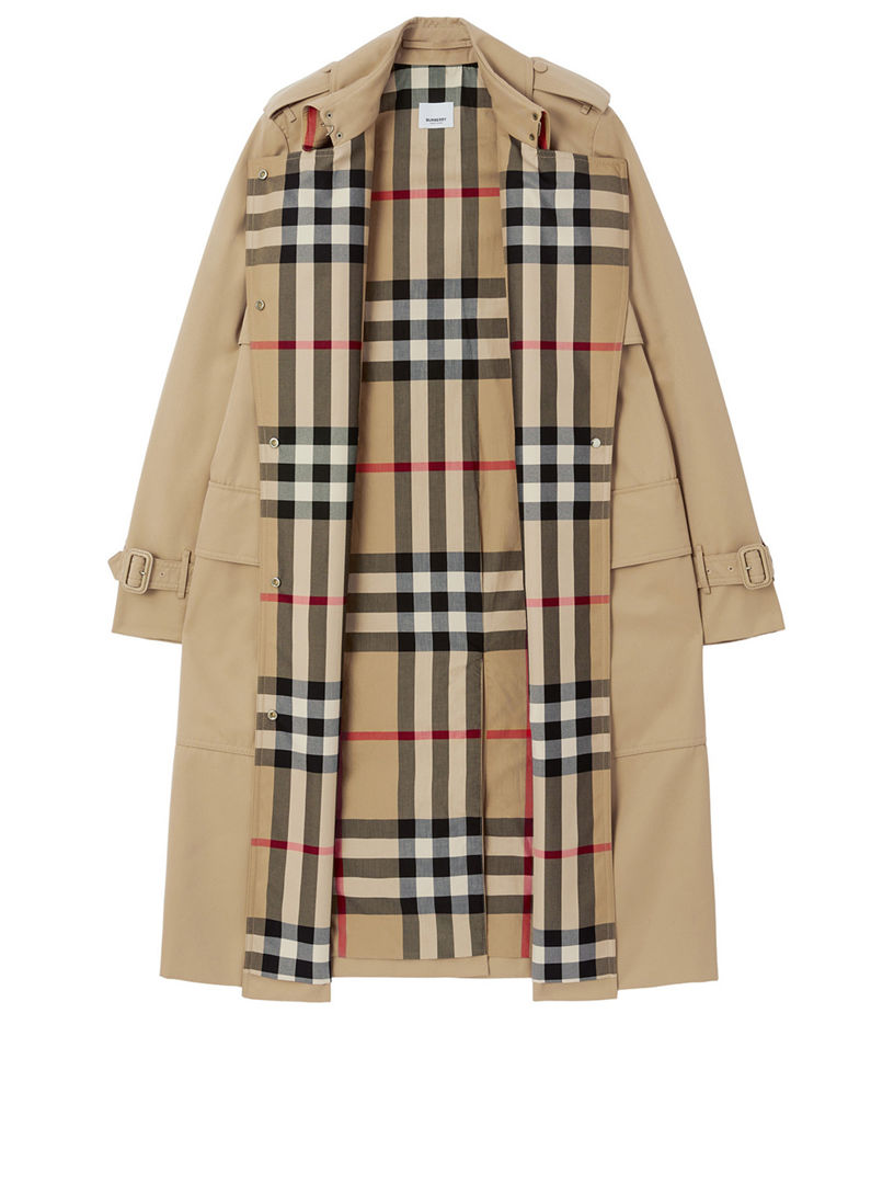 【BURBERRY】lady'sトレンチcoat キャスパージョン brownカラー BURBERRY Long Check Lapel Gabardine Trench Coat | Holt Renfrew