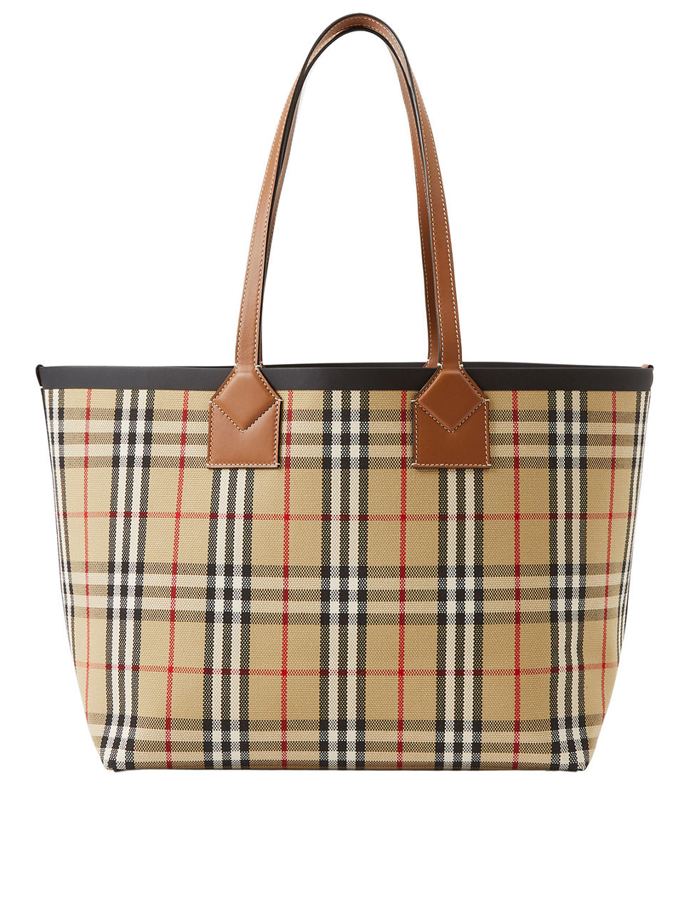 Burberry Red/Green Vintage Check Canvas Giant Reversible Tote Burberry