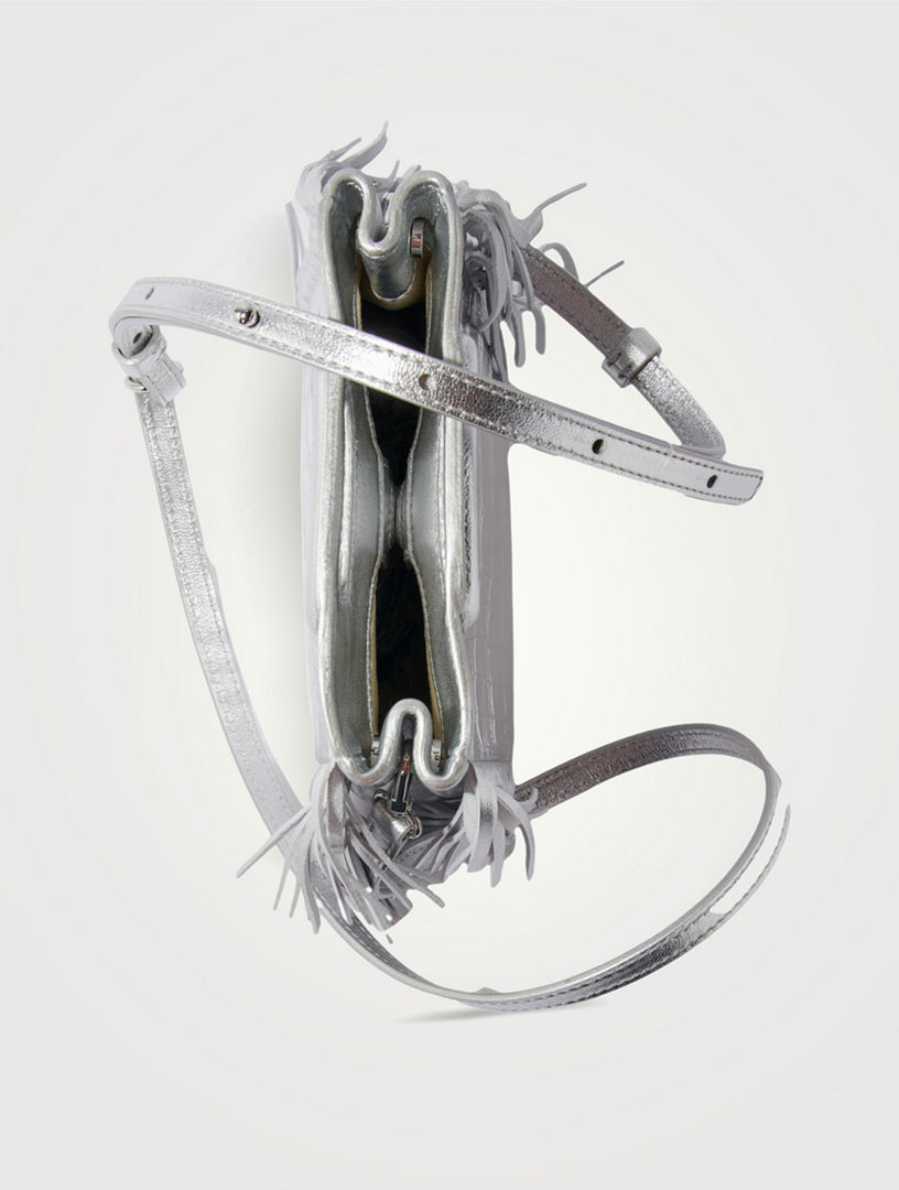 MAJE Mini Embossed-leather M Bag With Chain | Holt Renfrew