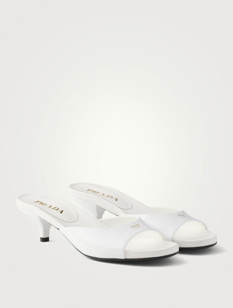 PRADA Patent Leather Kitten Heel Sandals | Holt Renfrew
