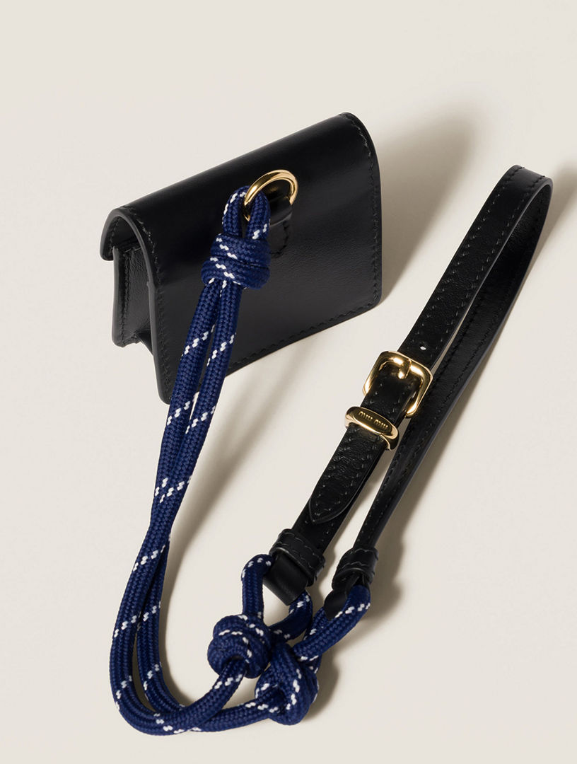 【関税&送料込】Miu Miu Cord Leather And l Trick Cognac/tobacco Leather, Cord, And Metal Trick | Miu Miu
