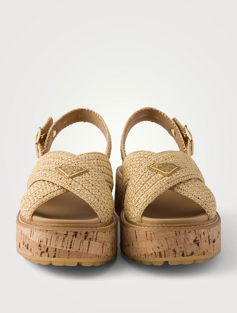 PRADA Crochet Platform Sandals | Holt Renfrew