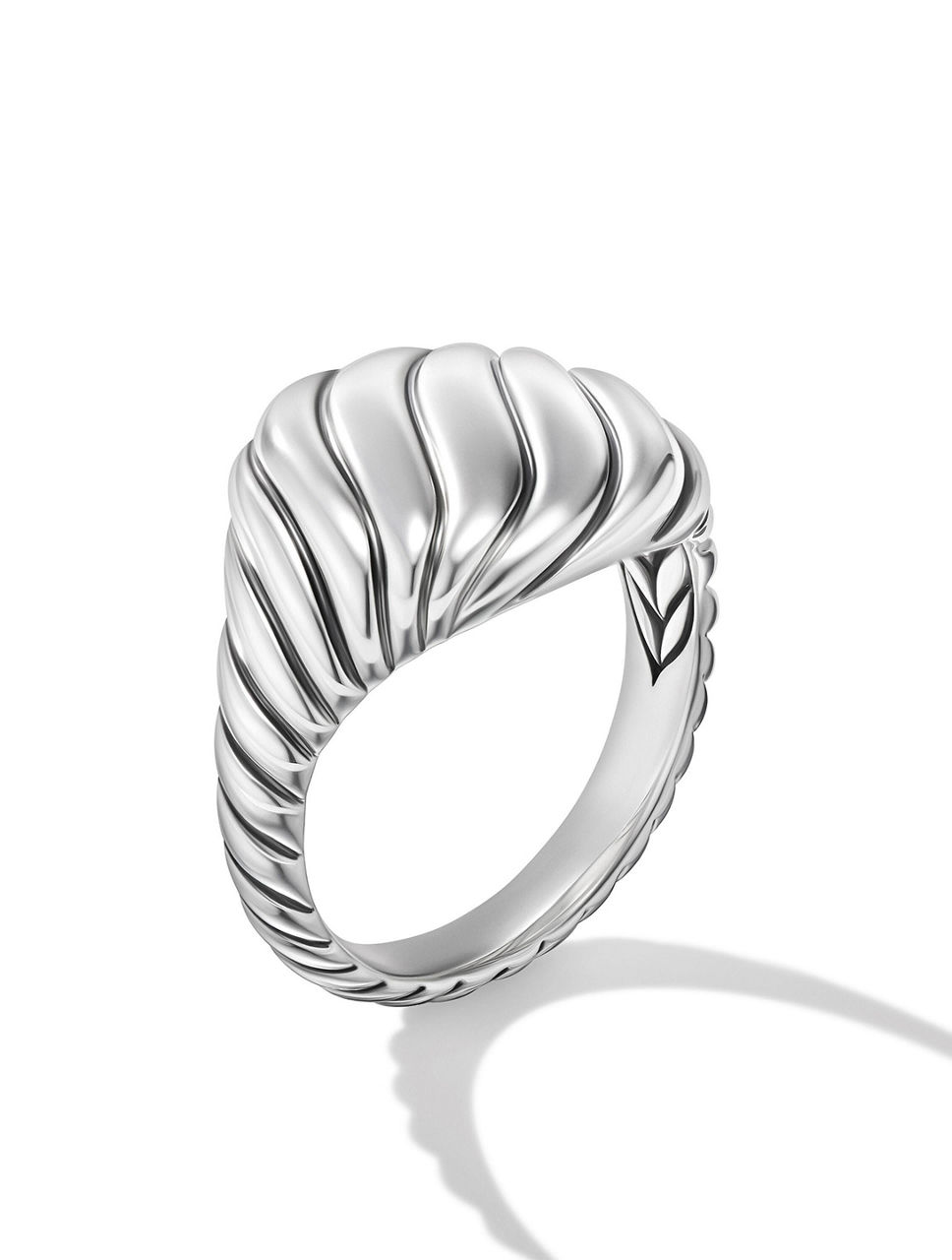 Sculpted Cable Pinky Ring Sterling Silver