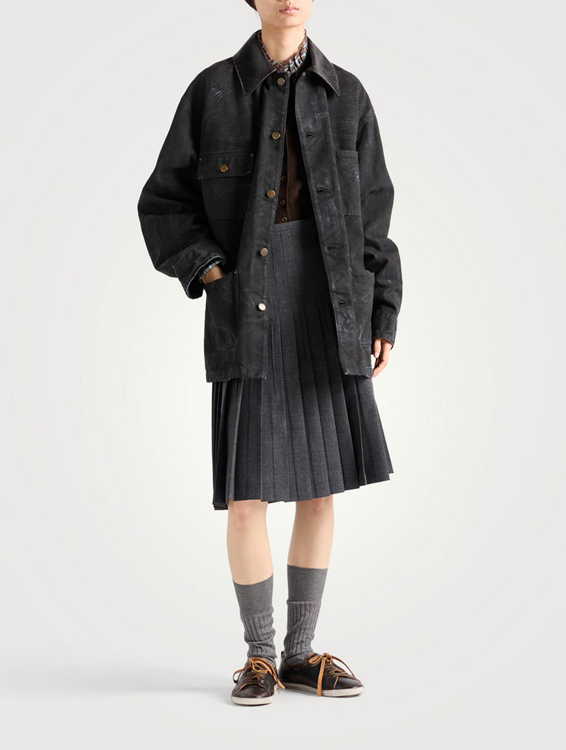 PRADA オーバーダイ　ワークジャケット Prada Men's Denim Zip-Up Blouson Jacket - Bergdorf Goodman