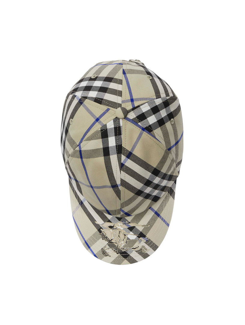 Check Cotton Blend Baseball Cap