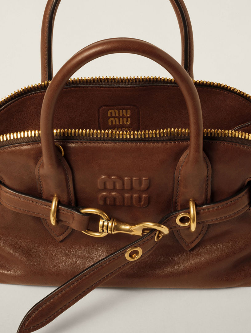 MIU MIU Aventure Nappa Leather Top-handle Bag | Holt Renfrew