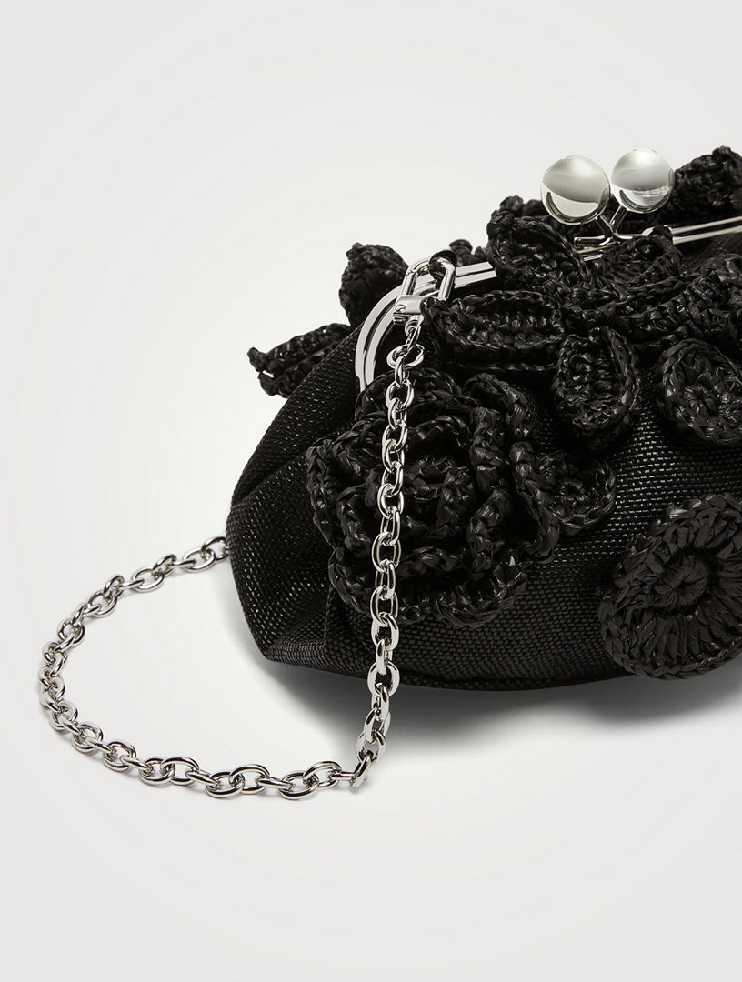 WEEKEND MAX MARA Small Raffia-effect Pasticcino Bag With Flowers