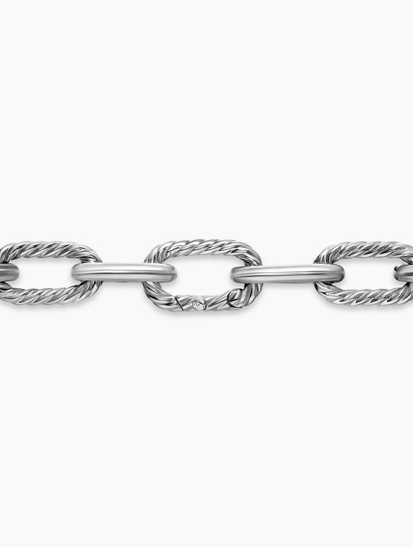 Dy Madison® Chain Necklace In Sterling Silver With Diamonds, 11mm