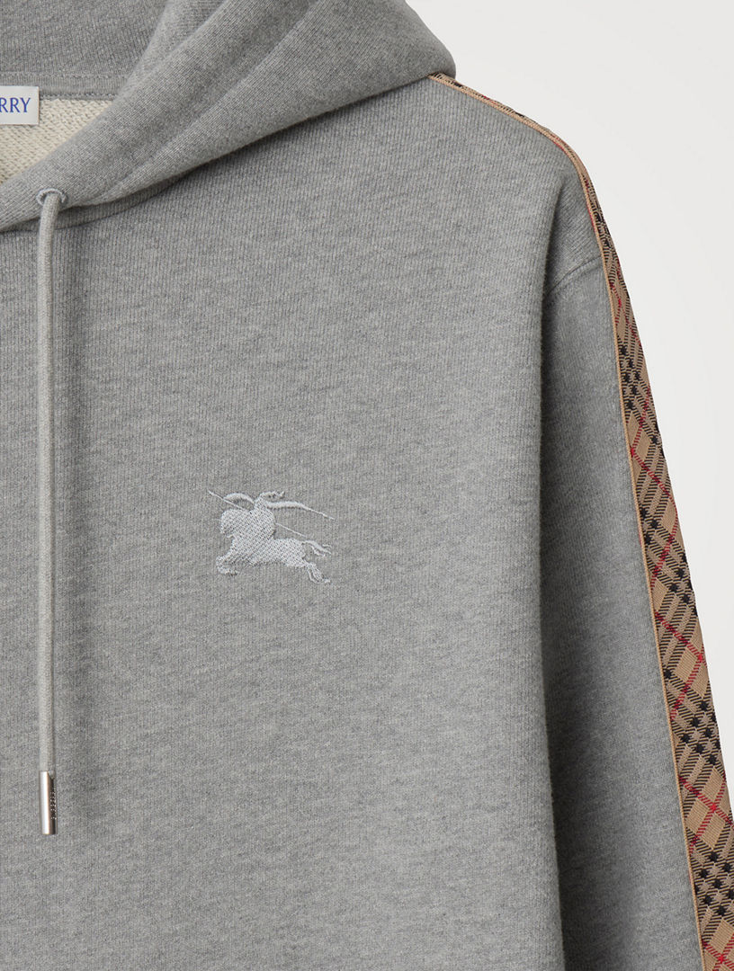 BURBERRY Check Trim Cotton Hoodie | Holt Renfrew