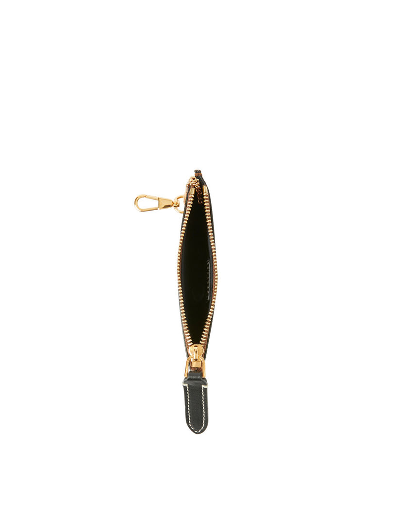 Exaggerated Check Coin Case With Strap