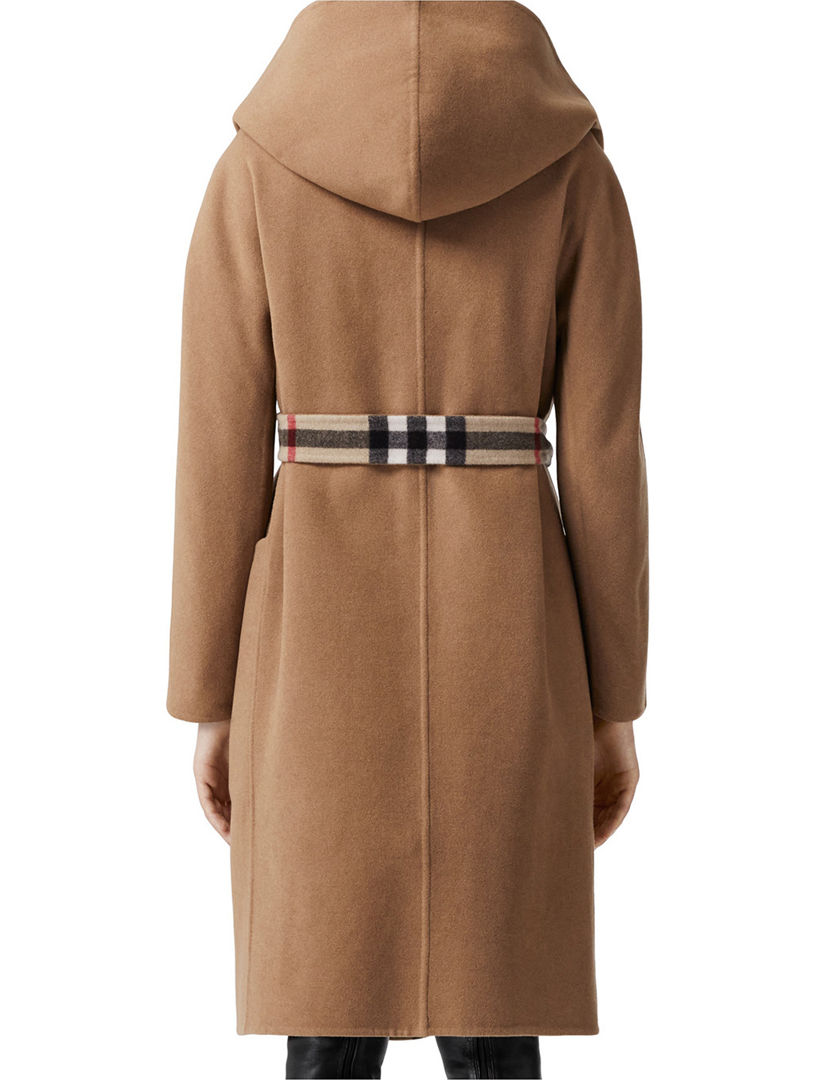 Burberry wool coat with hood online