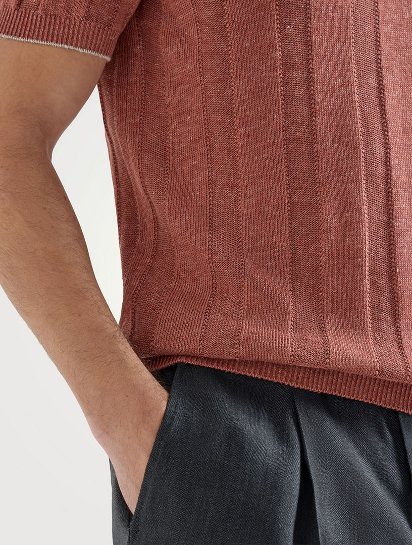 BRUNELLO CUCINELLI Rib Knit Polo | Holt Renfrew