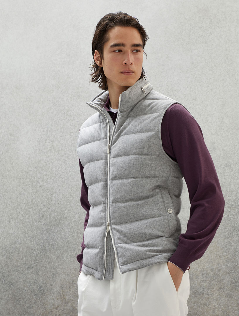 Brunello Cucinelli - Wool, silk and cashmere down vest Brunello Cucinelli