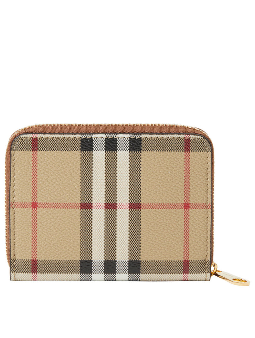BURBERRY Small Check Zip Wallet Holt Renfrew