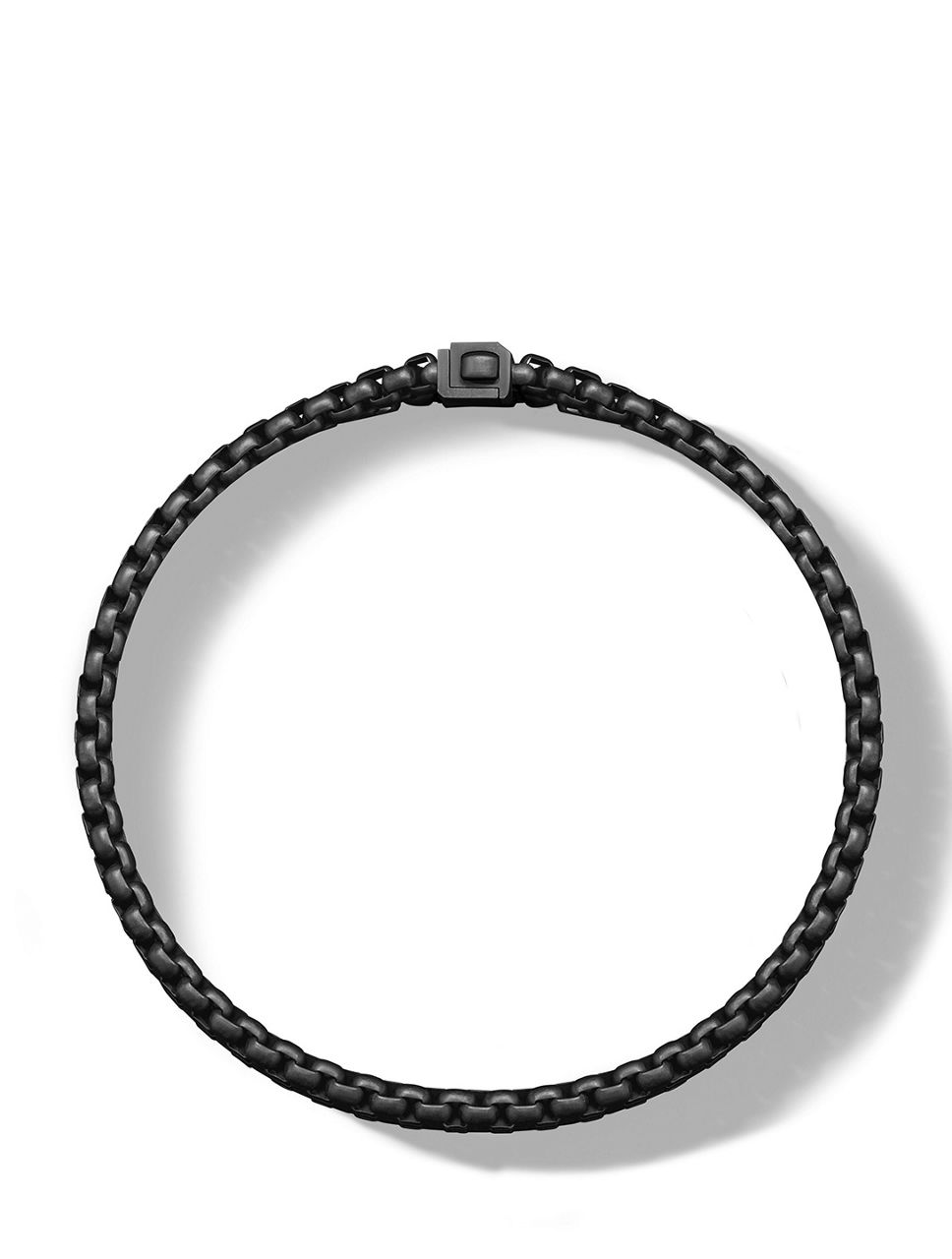 Three Row Box Chain Bracelet In Stainless Steel And Black Titanium
