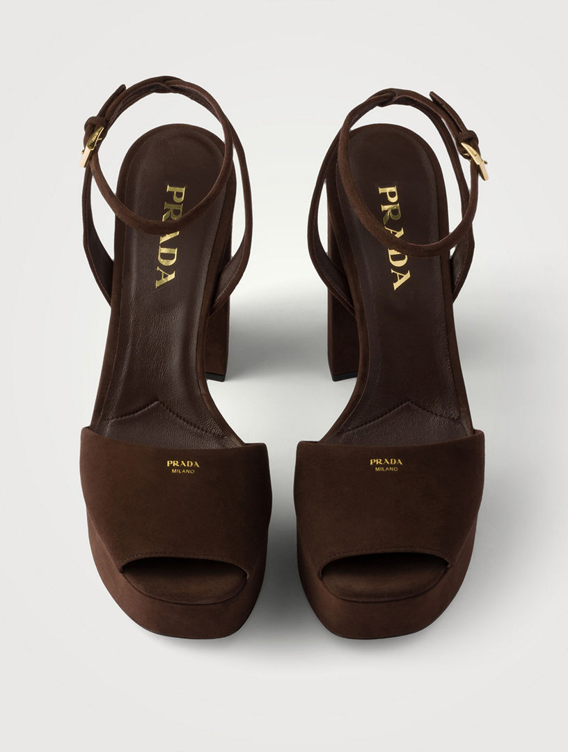 PRADA Suede Platform Sandals | Holt Renfrew