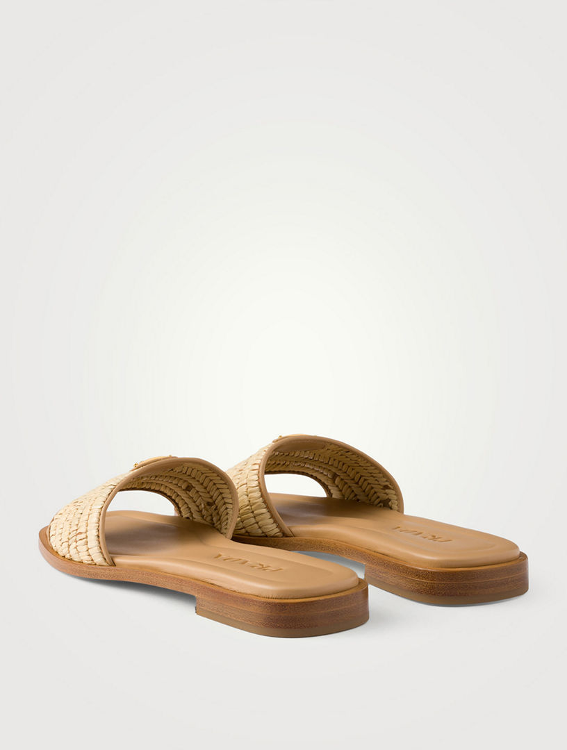 PRADA Leather Slides With Crochet Details | Holt Renfrew