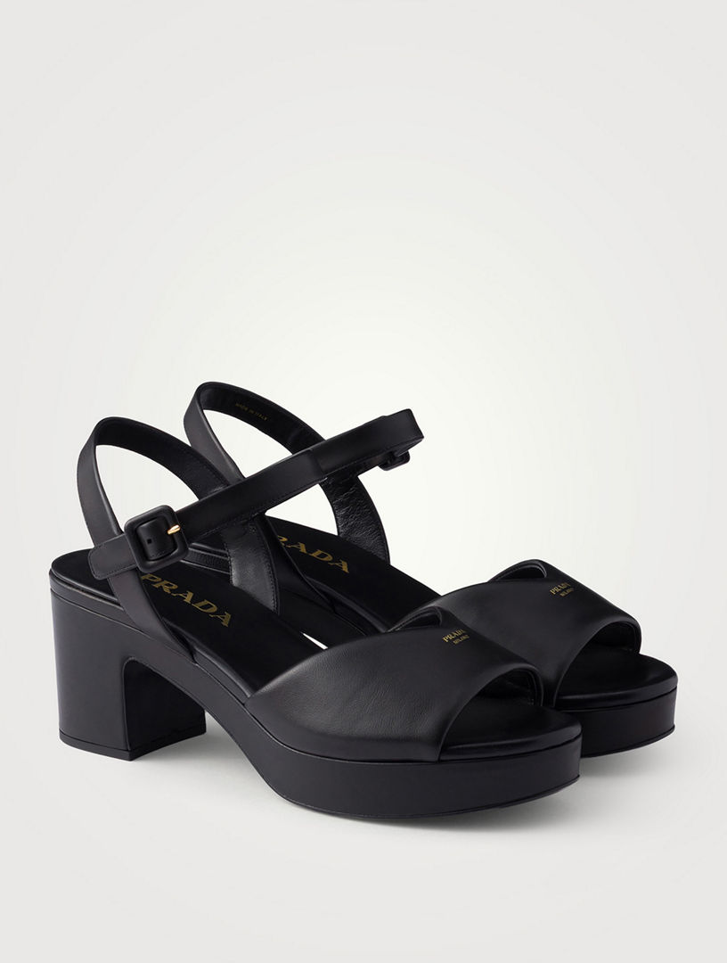 PRADA Padded Nappa Leather Sandals | Holt Renfrew