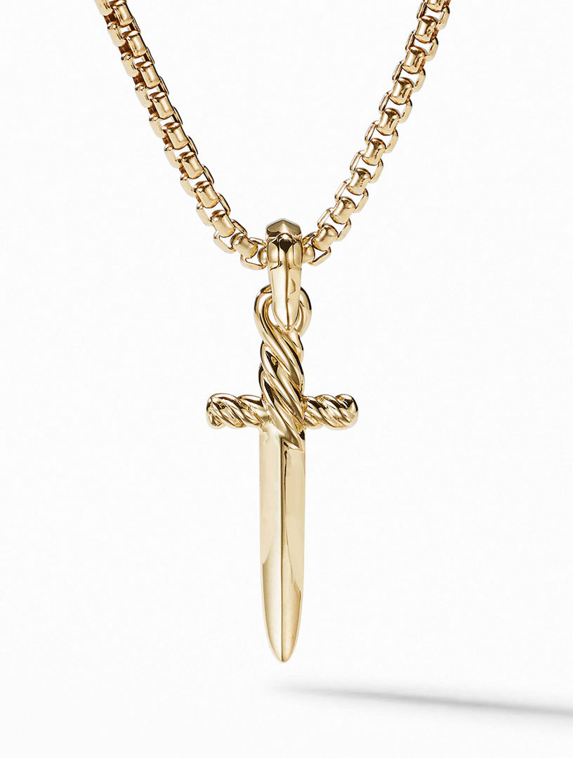 DAVID YURMAN Petrvs® Dagger Amulet In 18k Yellow Gold With Pavé