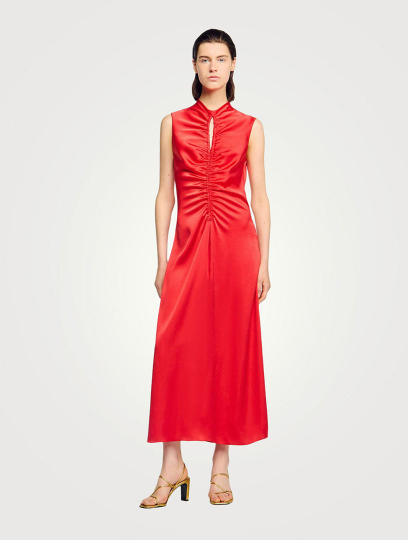 draped satin effect dress Signature