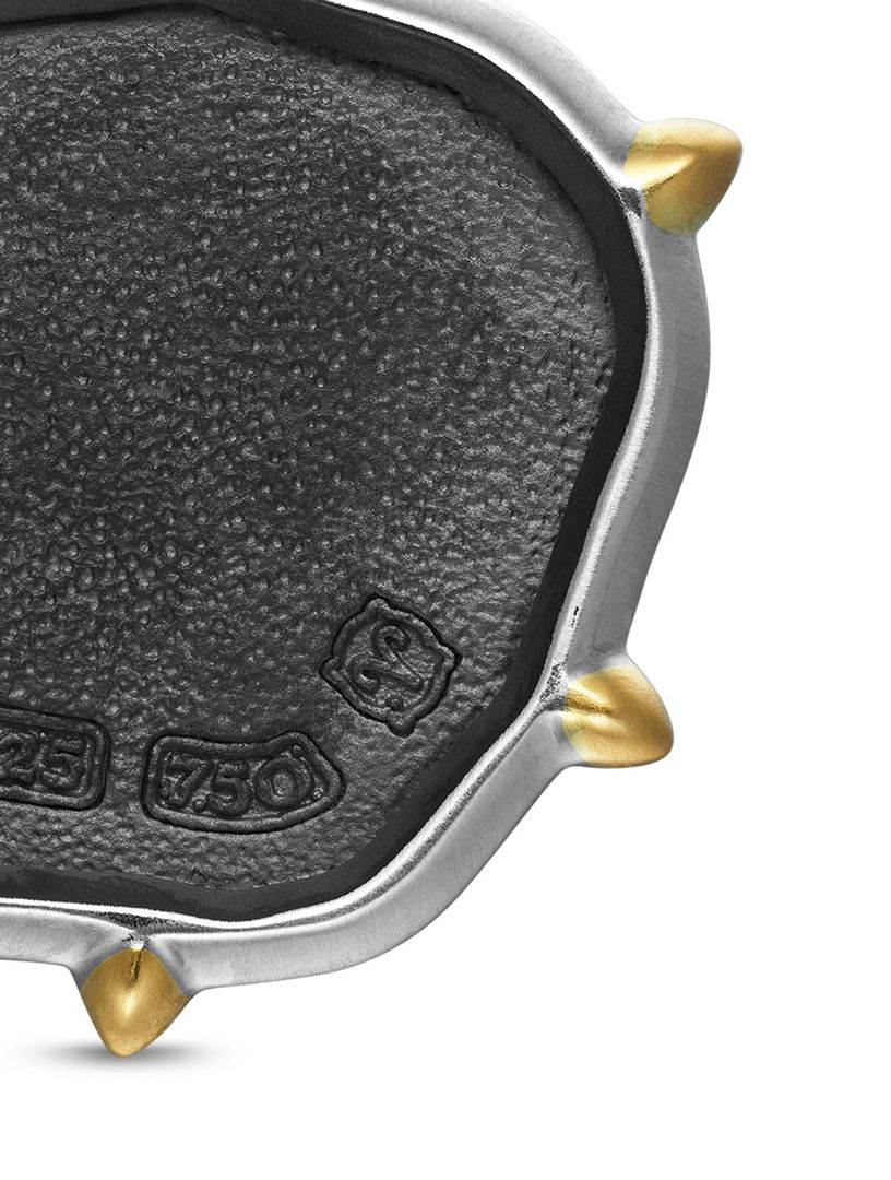 Aries Amulet In Sterling Silver With 18k Yellow Gold, 33mm