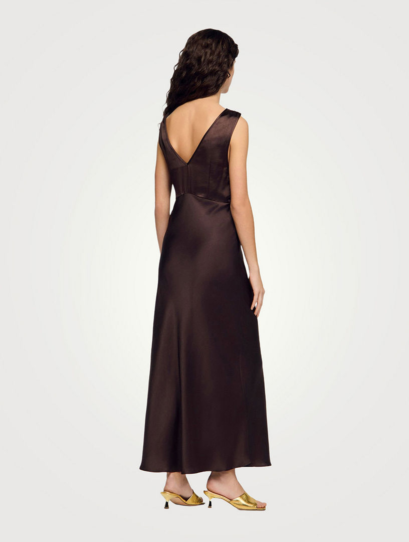 chinese dress ladies Sandro Levana beaded knit maxi dress