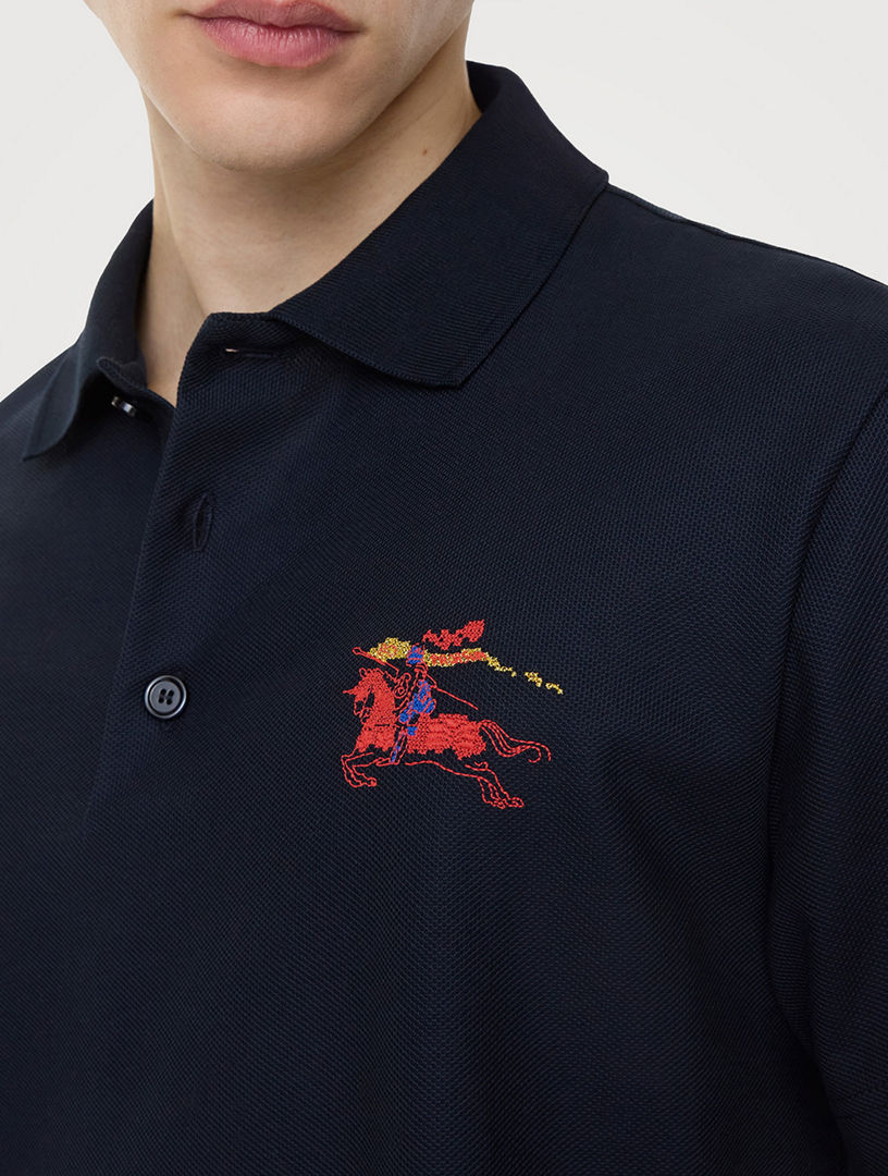 BURBERRY Cross Stitch Ekd Cotton Polo Shirt | Holt Renfrew