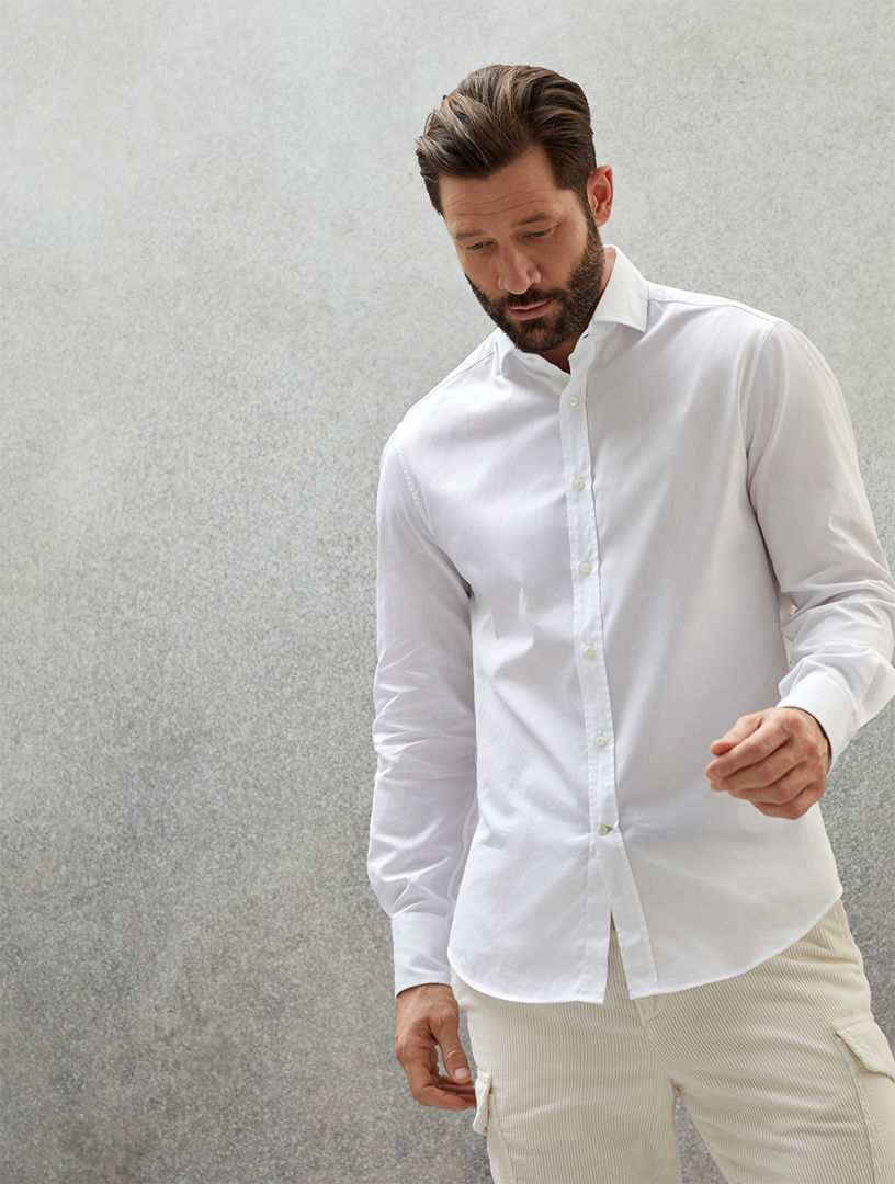 BRUNELLO CUCINELLI Twill Slim Fit Shirt | Holt Renfrew