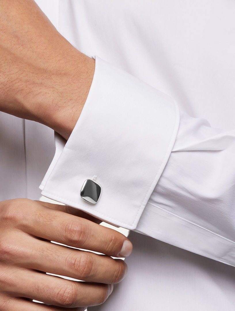 Streamline® Cushion Cufflinks In Sterling Silver, 17mm