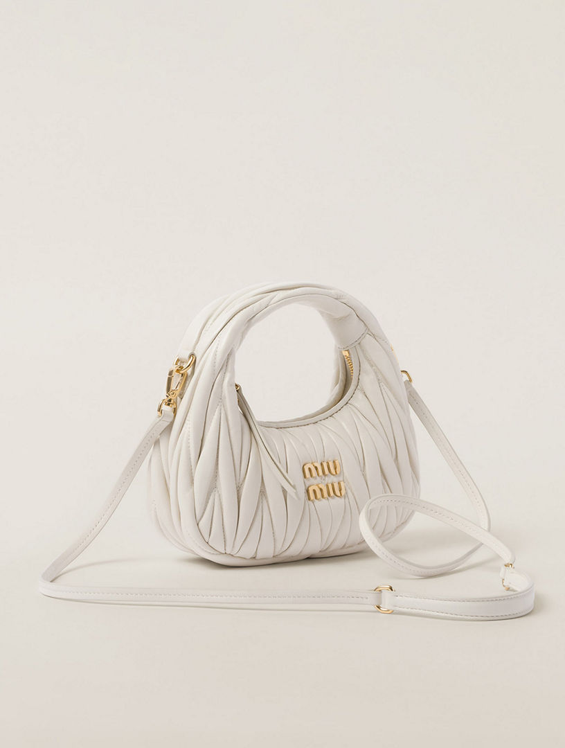 【Miu Miu】Wander Matelasse Nappa Leather Hobo Mini Bag MIU MIU Wander Matelassé Nappa Leather Hobo Mini-bag | Holt