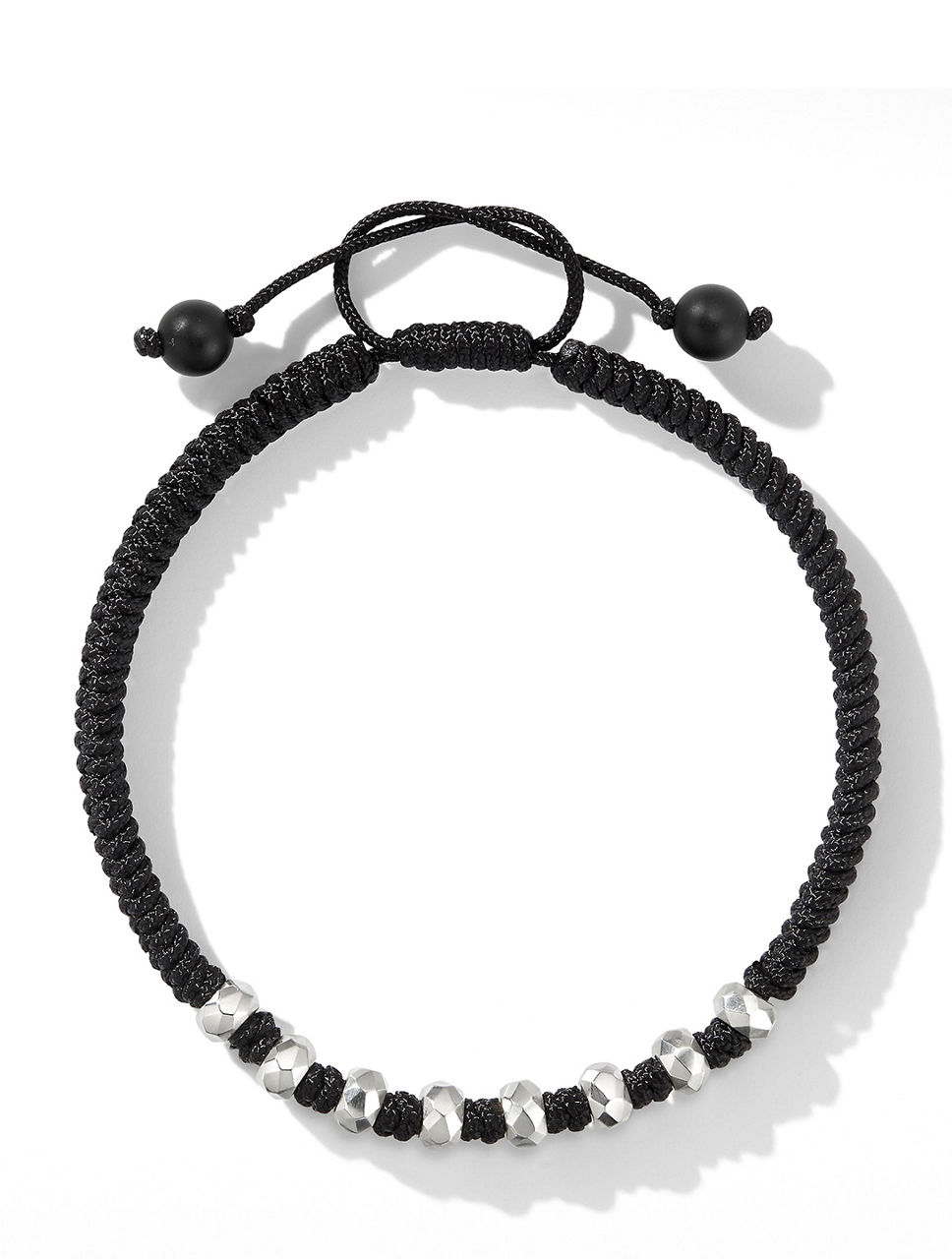 Fortune Woven Bracelet With Black Nylon And Onyx