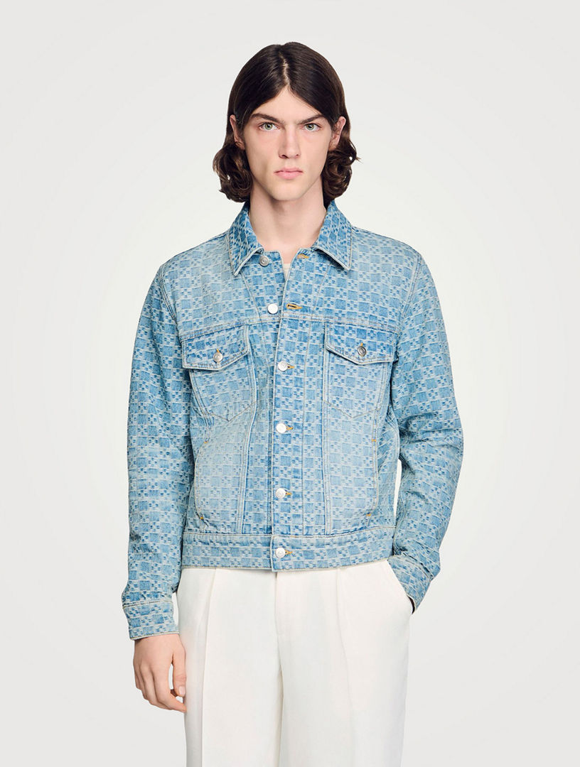 SANDRO Square Cross Denim Jacket | Holt Renfrew