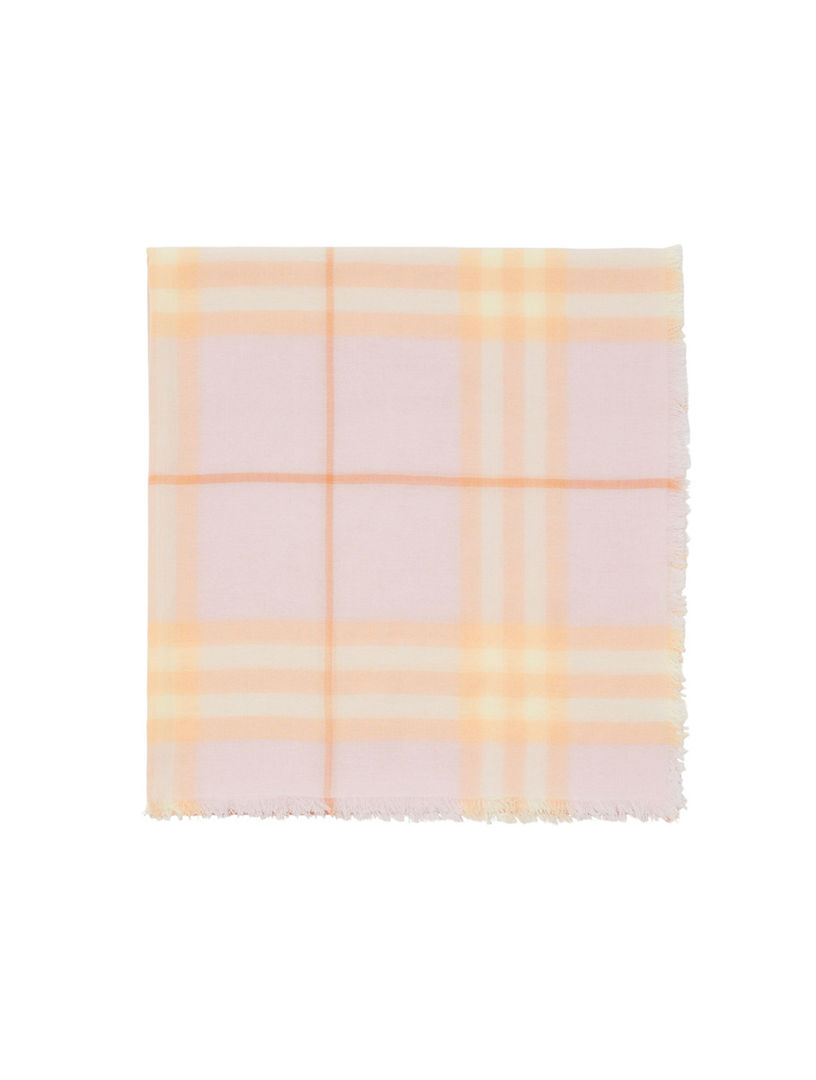 Wide Check Wool Scarf