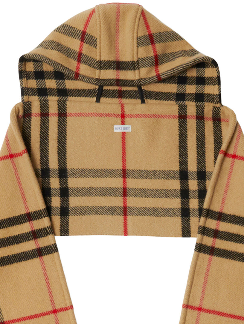 BURBERRY Check Wool Cashmere Hooded Scarf Holt Renfrew