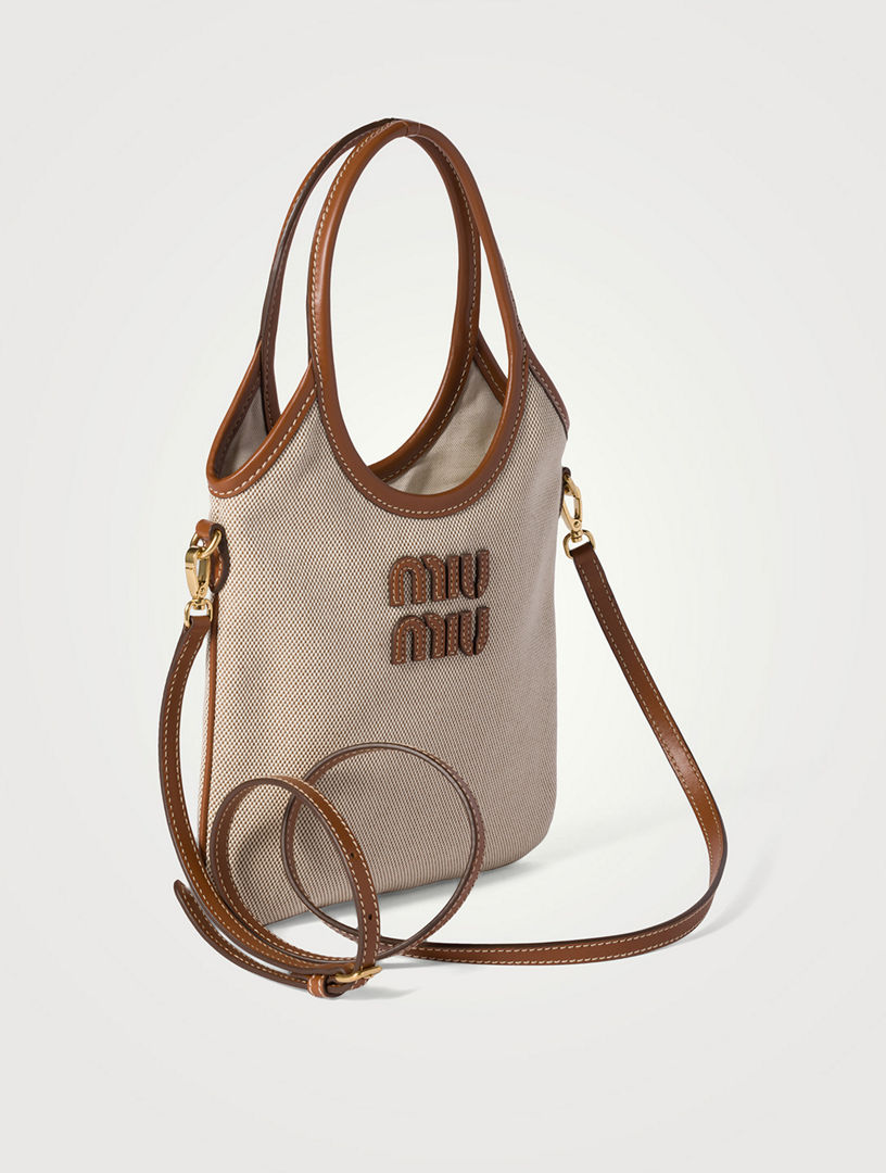 MIU MIU Ivy Canvas And Leather Bag | Holt Renfrew