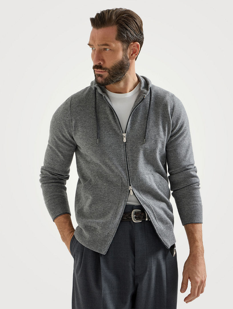 【美品】Brunello Cucinelli ダブルジップブルゾン グレー　極上 BRUNELLO CUCINELLI Cashmere Cardigan | Holt Renfrew
