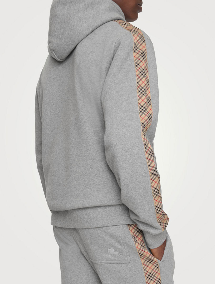 BURBERRY Check Trim Cotton Hoodie | Holt Renfrew
