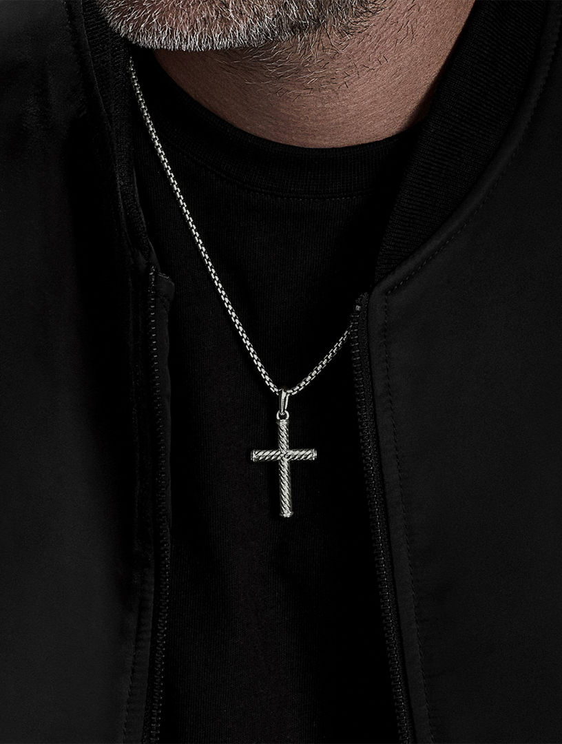 DAVID YURMAN Cable Cross Pendant In Sterling Silver | Holt Renfrew