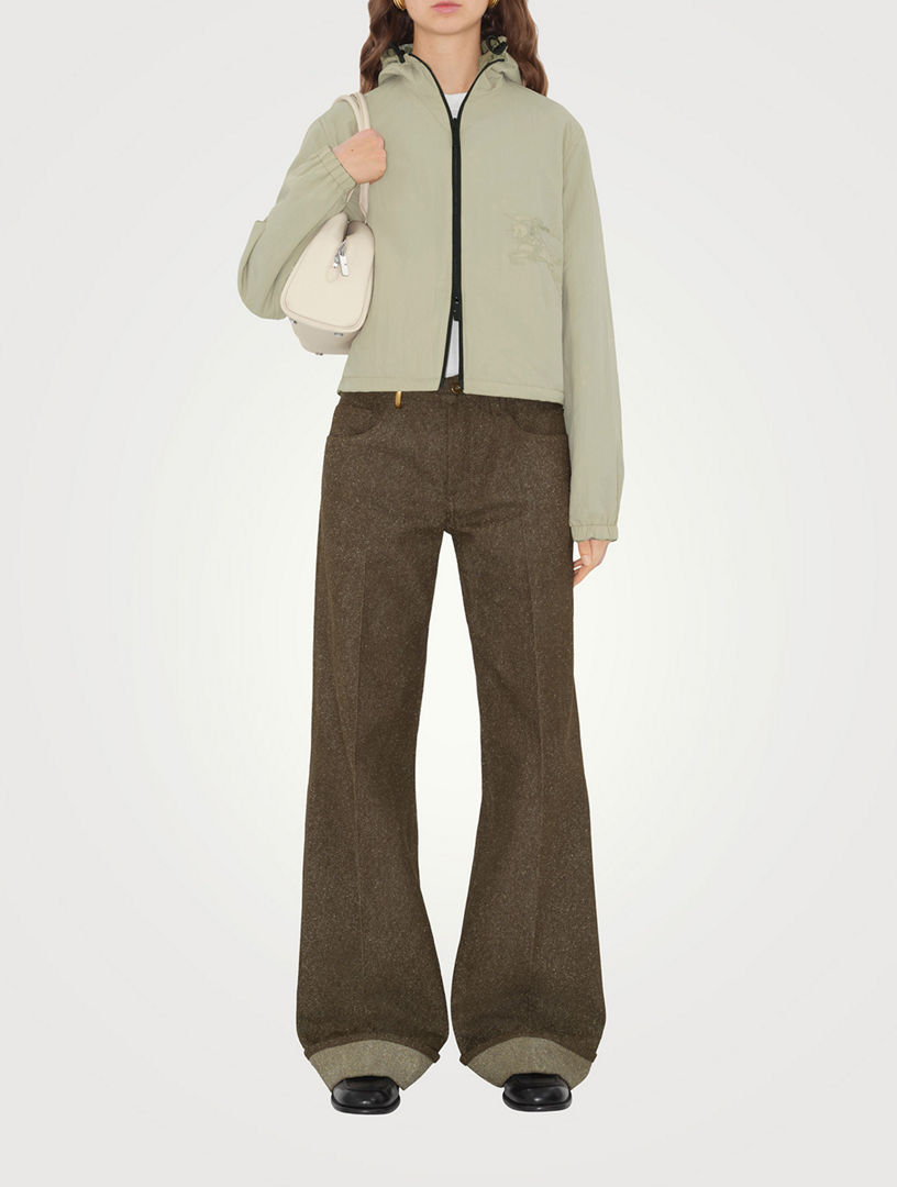 BURBERRY Cropped Reversible Check Hooded Jacket | Holt Renfrew