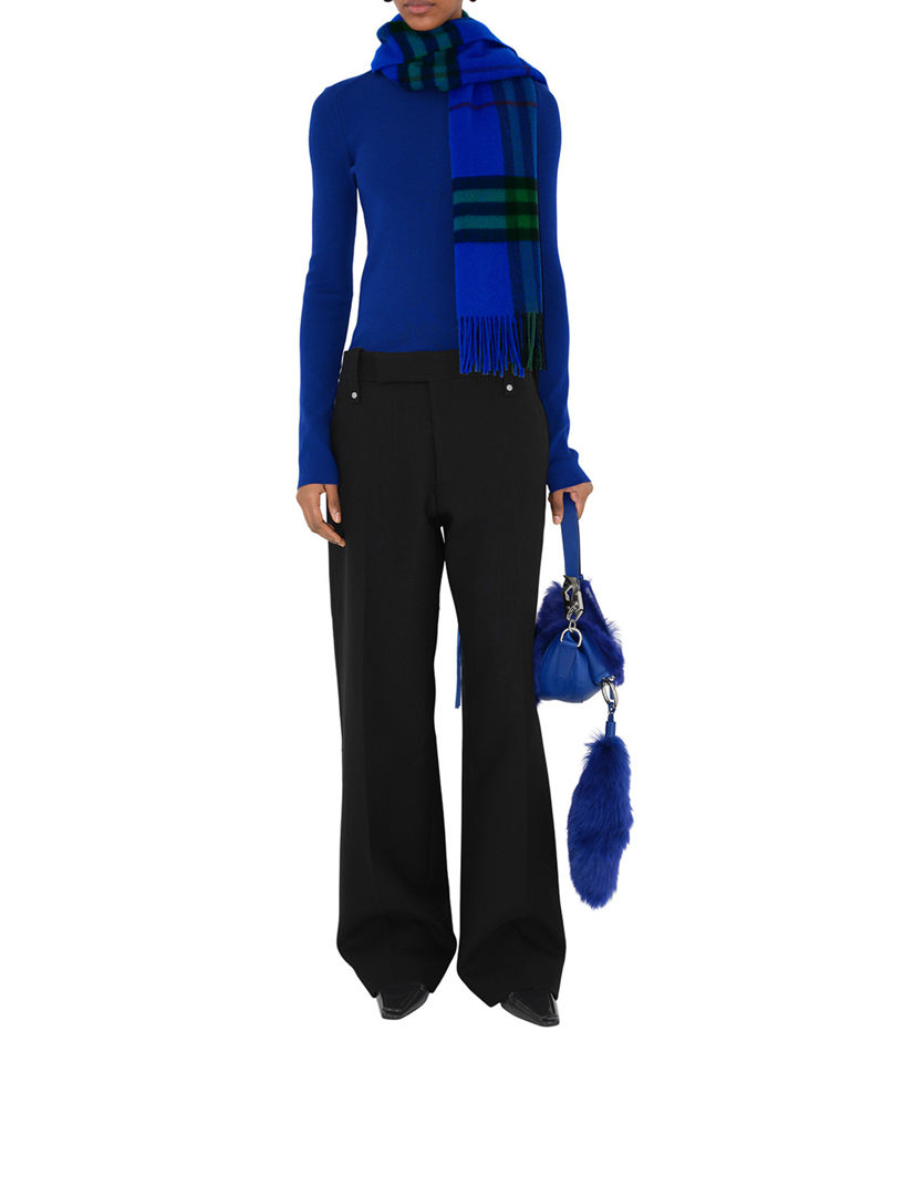 Wide Check Cashmere Scarf