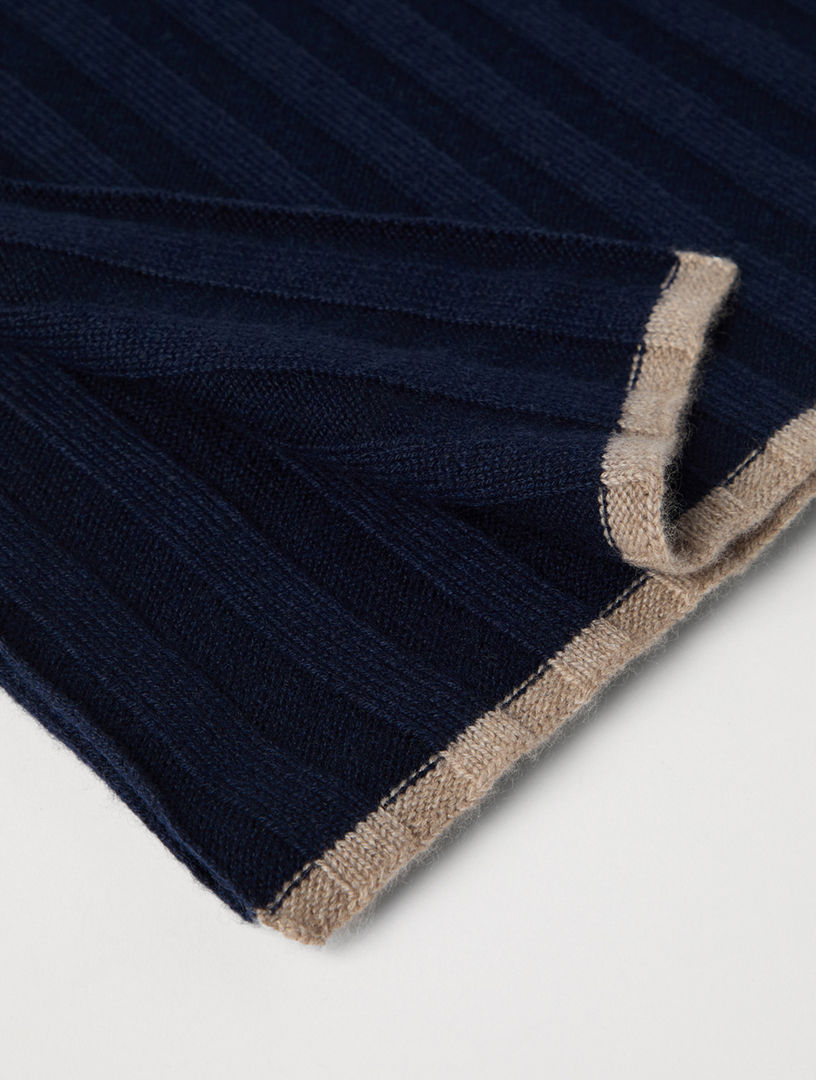 Cashmere Rib Knit Scarf