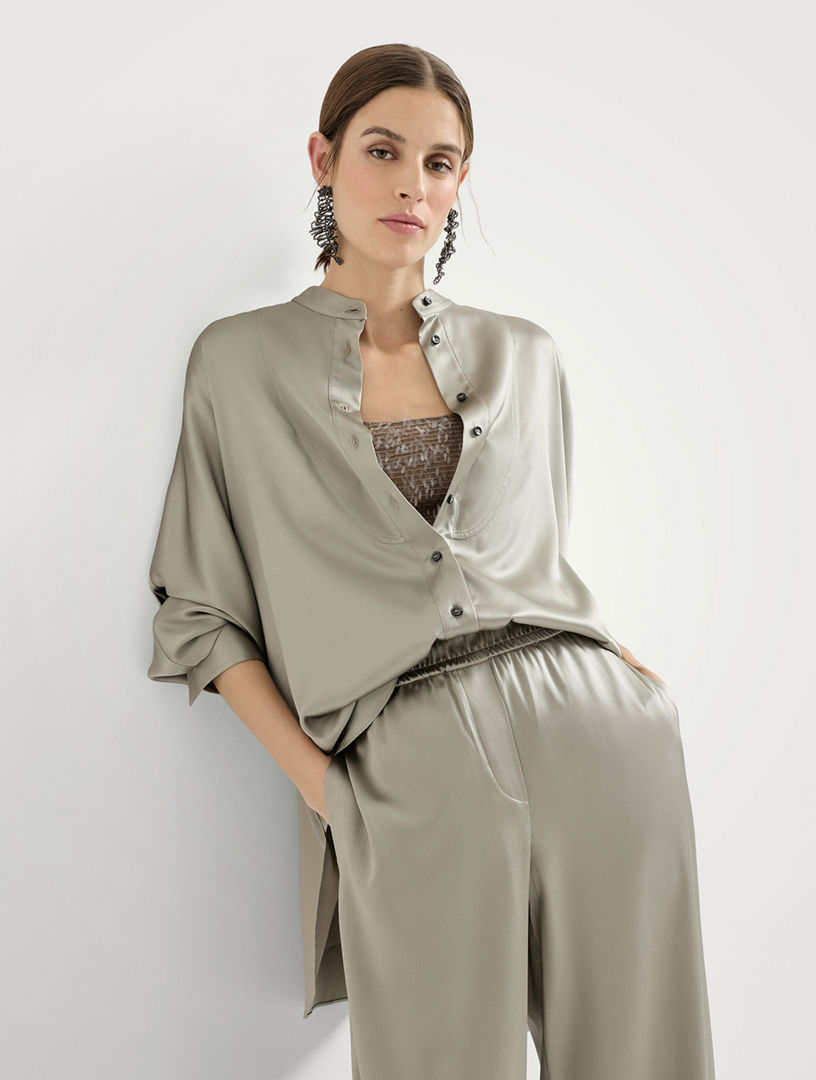 BRUNELLO CUCINELLI Mandarin-collar Shirt | Holt Renfrew