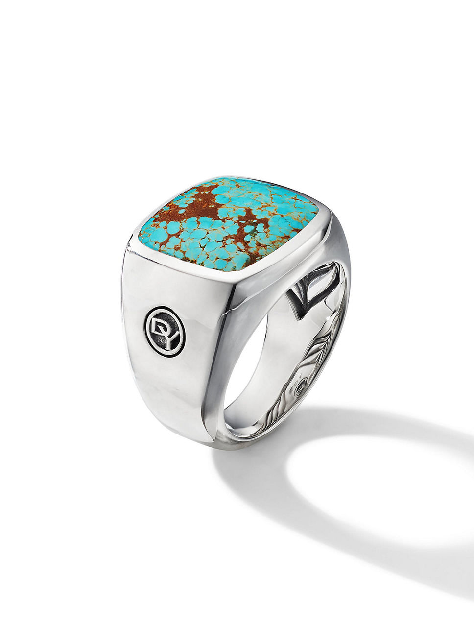 Exotic Stone Signet Ring Sterling Silver With Turquoise